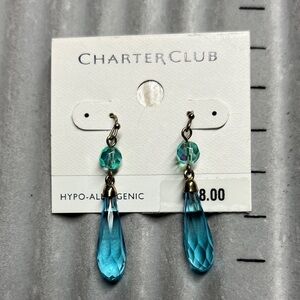 Charter Club Aqua and Teal Drop Earrings